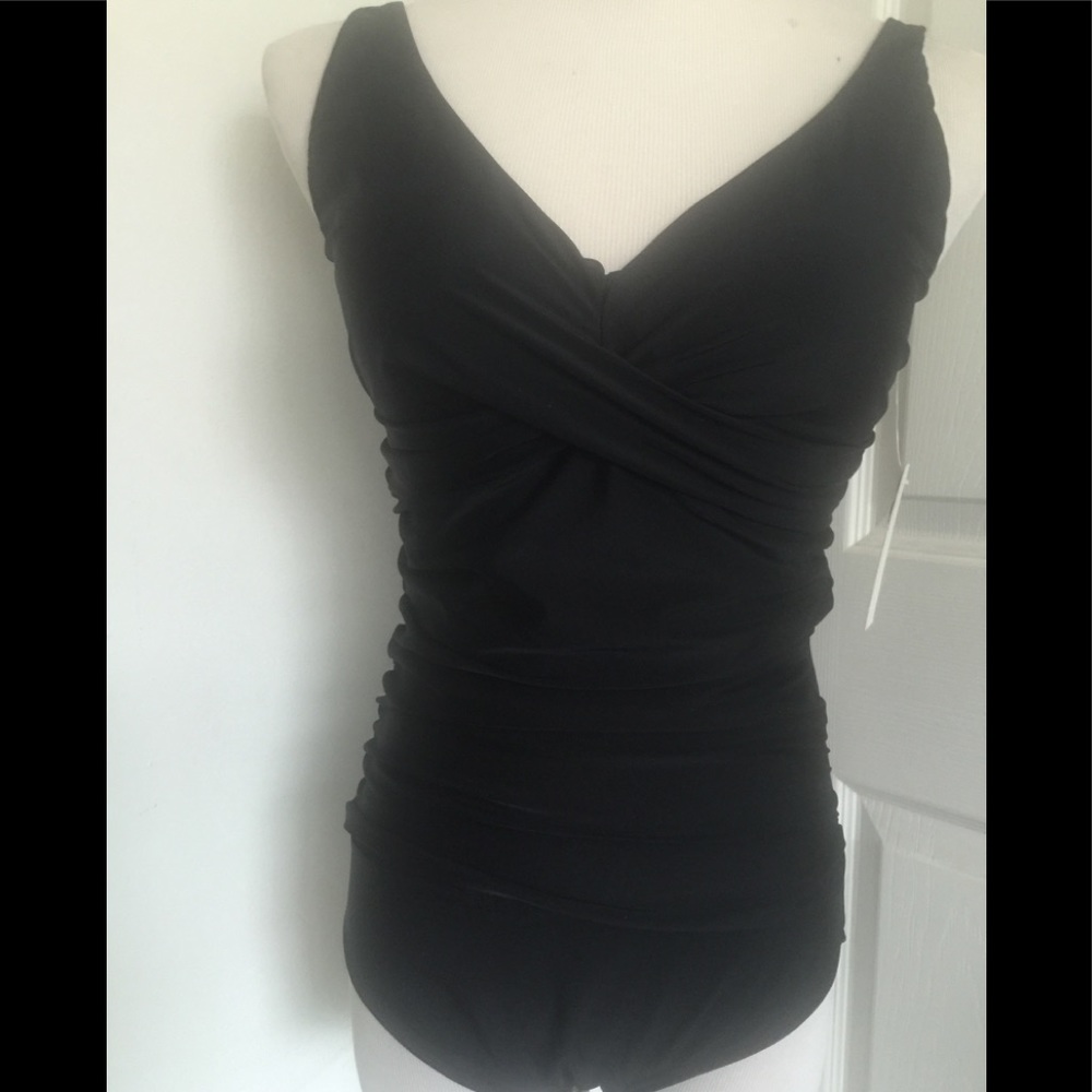 Emerald Bay Black One Piece Tummy Control Swimsuit